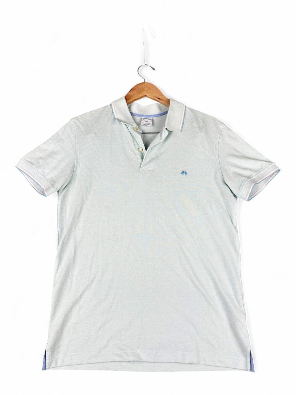 Brooks Brothers Men's Mint Stripe-Trim Polo M